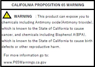 California Law Propress 65 Display Example